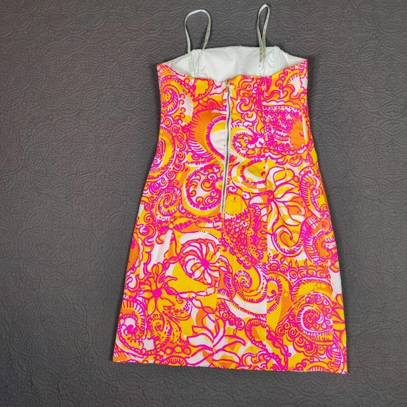 Lilly Pulitzer Tensy Dress Strapless Sea  & Be Seen Mini Size 2 Resortwear - Picture 4 of 15